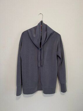 Cable & Gauge Cowl Neck Zip Hoodie Sweatshirt Slate Gray Women S